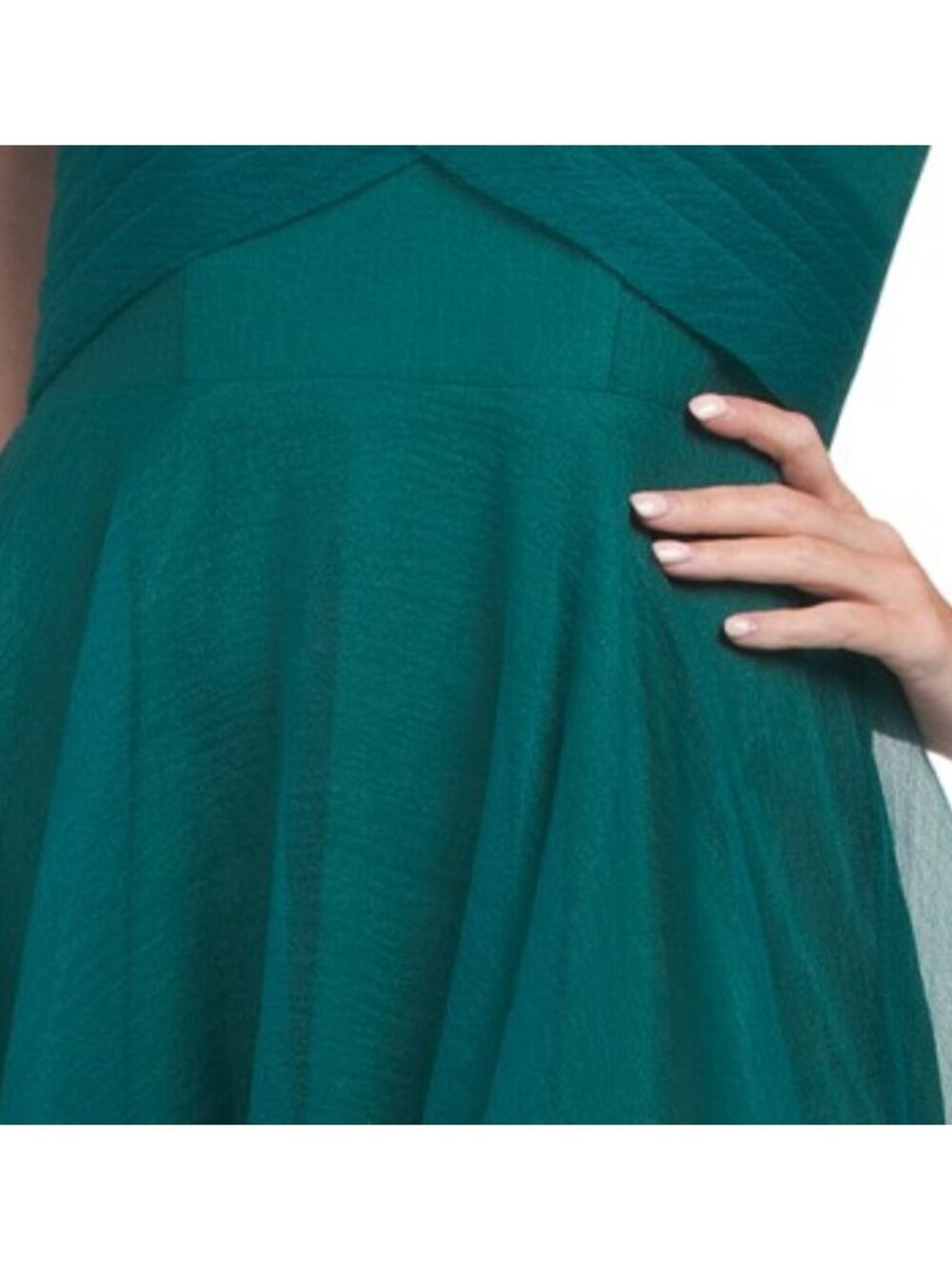 BETSY & ADAM Off The Shoulder Tulle Gown - Picture 4 of 4